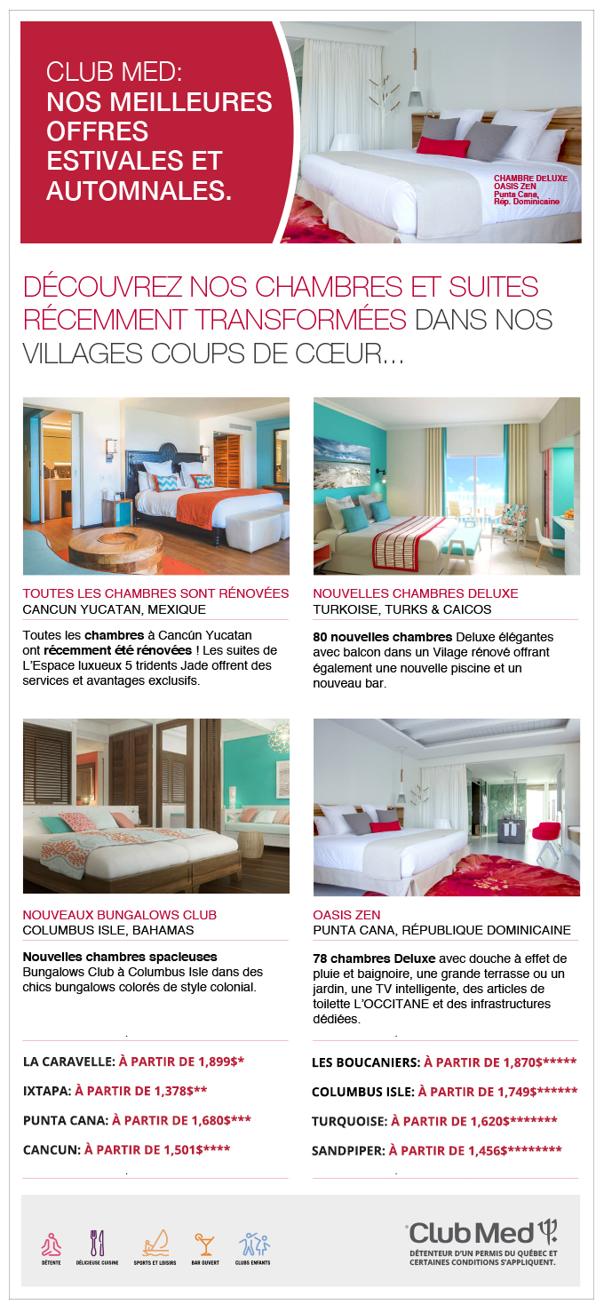 Club Med Nouvelles chambres et suites