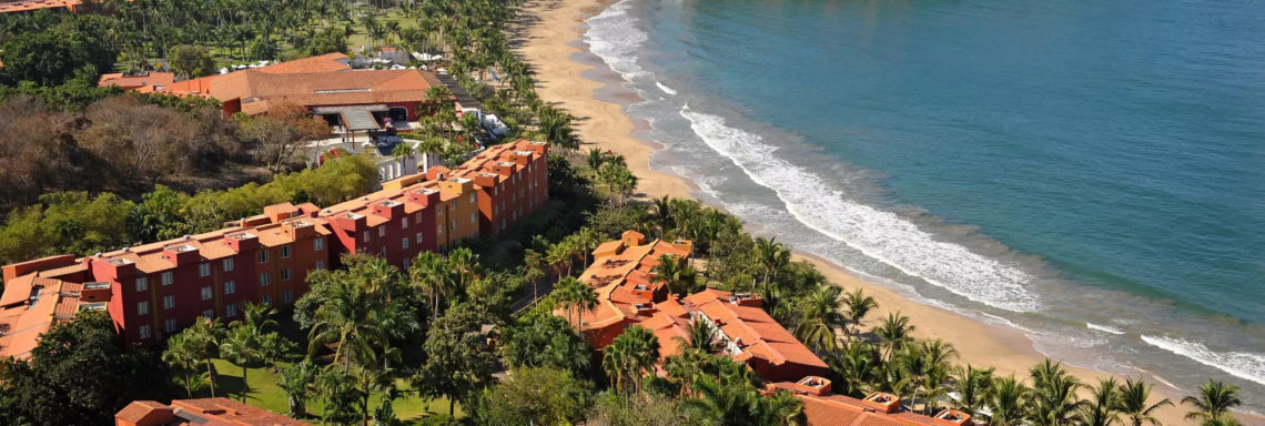 Club Med  Ixtapa Pacific, Mexique - Vue aérienne complète du complexe hôtelier 