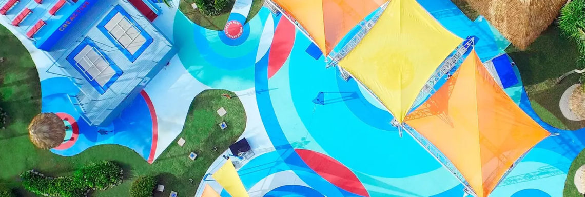 Club Med Punta Cana, en République Dominicaine - Image aérienne de l'école de cirque, offerte par le Cirque du Soleil