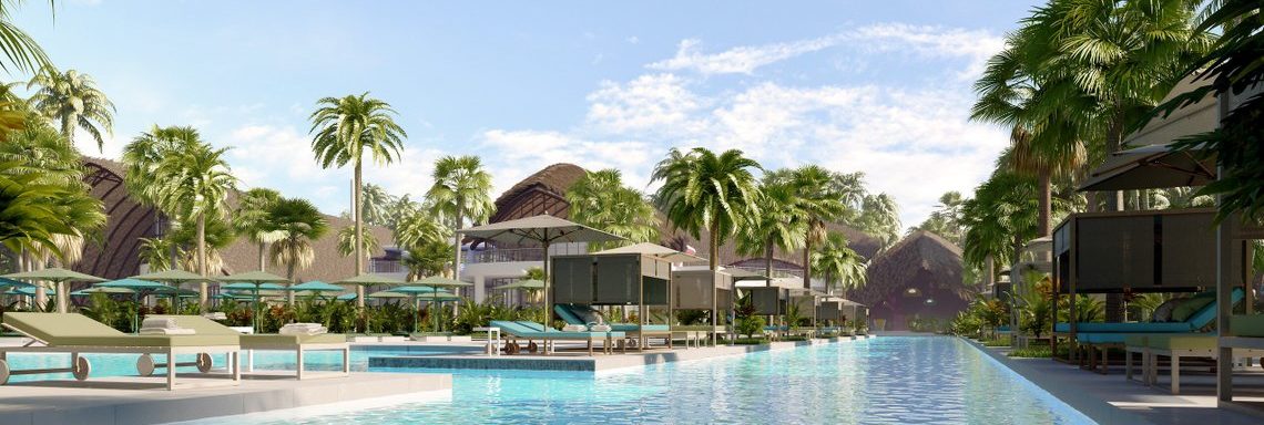 Club Med Miches Playa Esmeralda, en République Dominicaine  - Image de la piscine principale à l'avant du complexe 